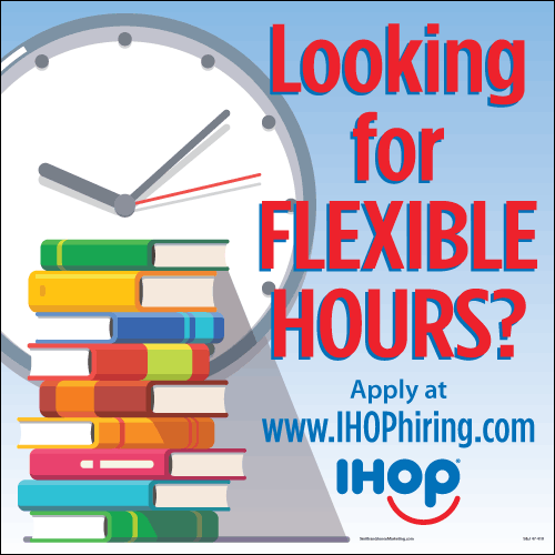 Flexible Hours Hiring Window Cling (Books) [2' x 2']