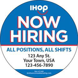 Now Hiring Sticker with Address