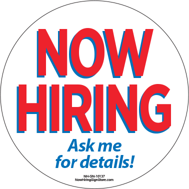 Now Hiring Crew Button - Click Image to Close